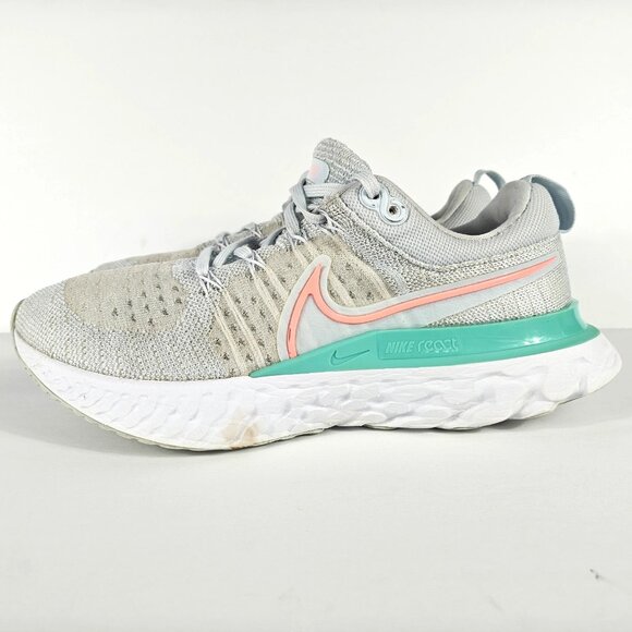 Nike React Infinity Run Flyknit 2 Women's 8 Shoes Blue Tint Lava Glow CT2423-400 - Picture 11 of 16